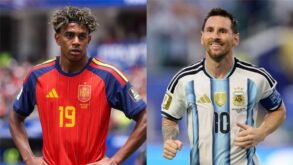 لاعبو الأرجنتين وإسبانيا يتنافسون على الكرة في نهائي كأس العالم 2026