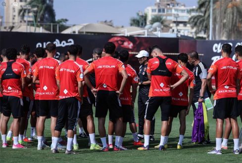 لاعبو منتخب مصر الأولمبي يتدربون