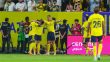 لاعبو النصر يحتفلون بتسجيل هدف في مرمى الدرعية